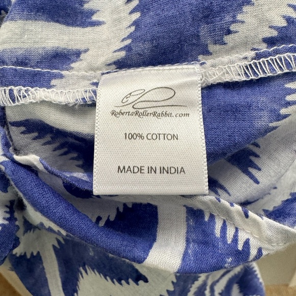 Original Roberta Roller Rabbit 100% Cotton Voile Dress Blue SM - Picture 12 of 13